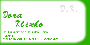 dora klimko business card